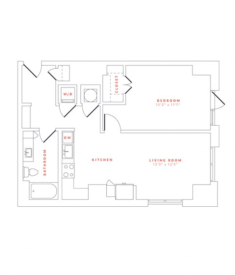 1 bedroom/1 bathroom apartment home